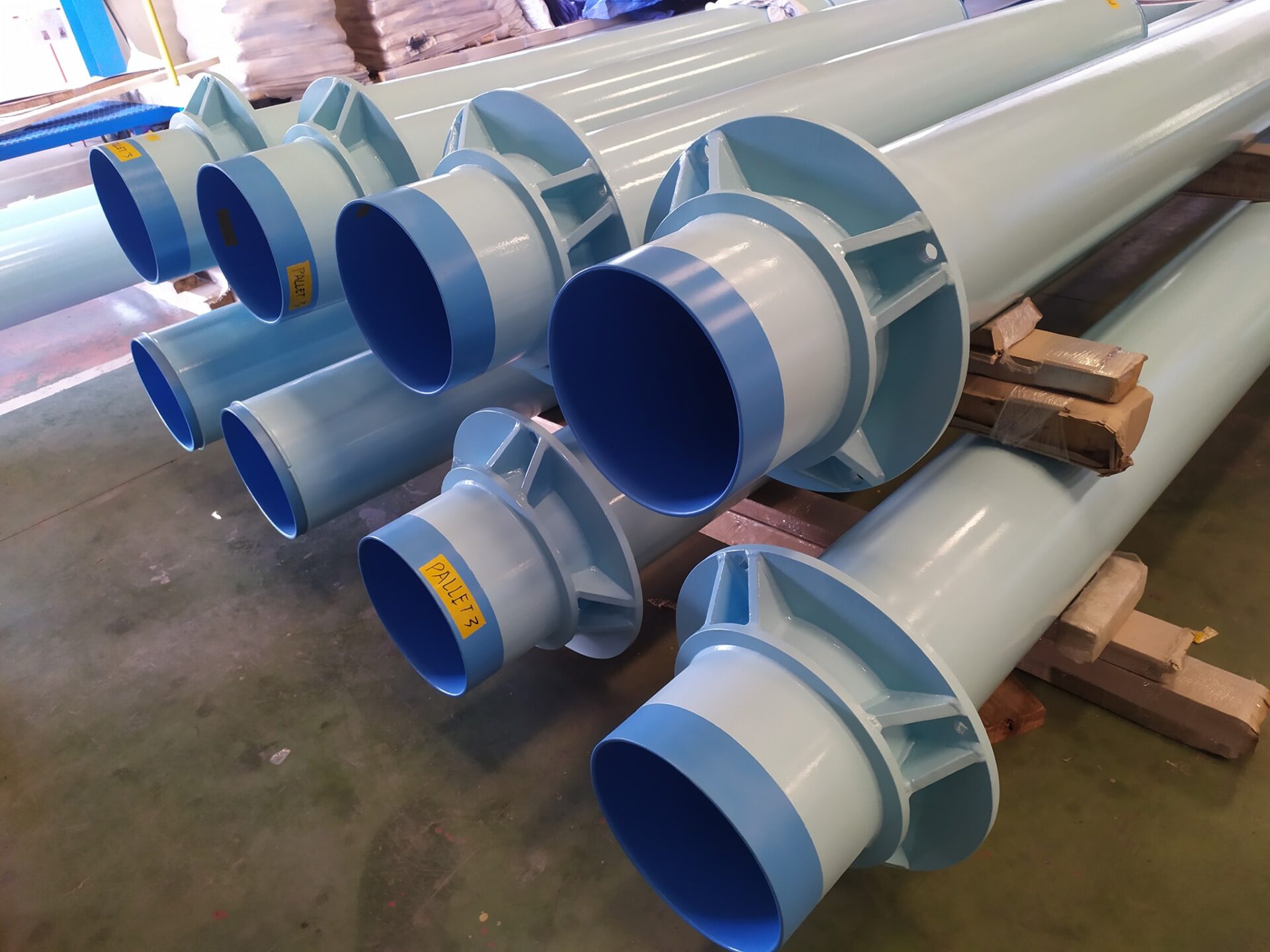 Painted pipes for water supply facilities